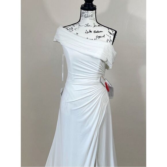 Mac Duggal Ieena Jersey Asymmetric Gown size 8 - Picture 5 of 10